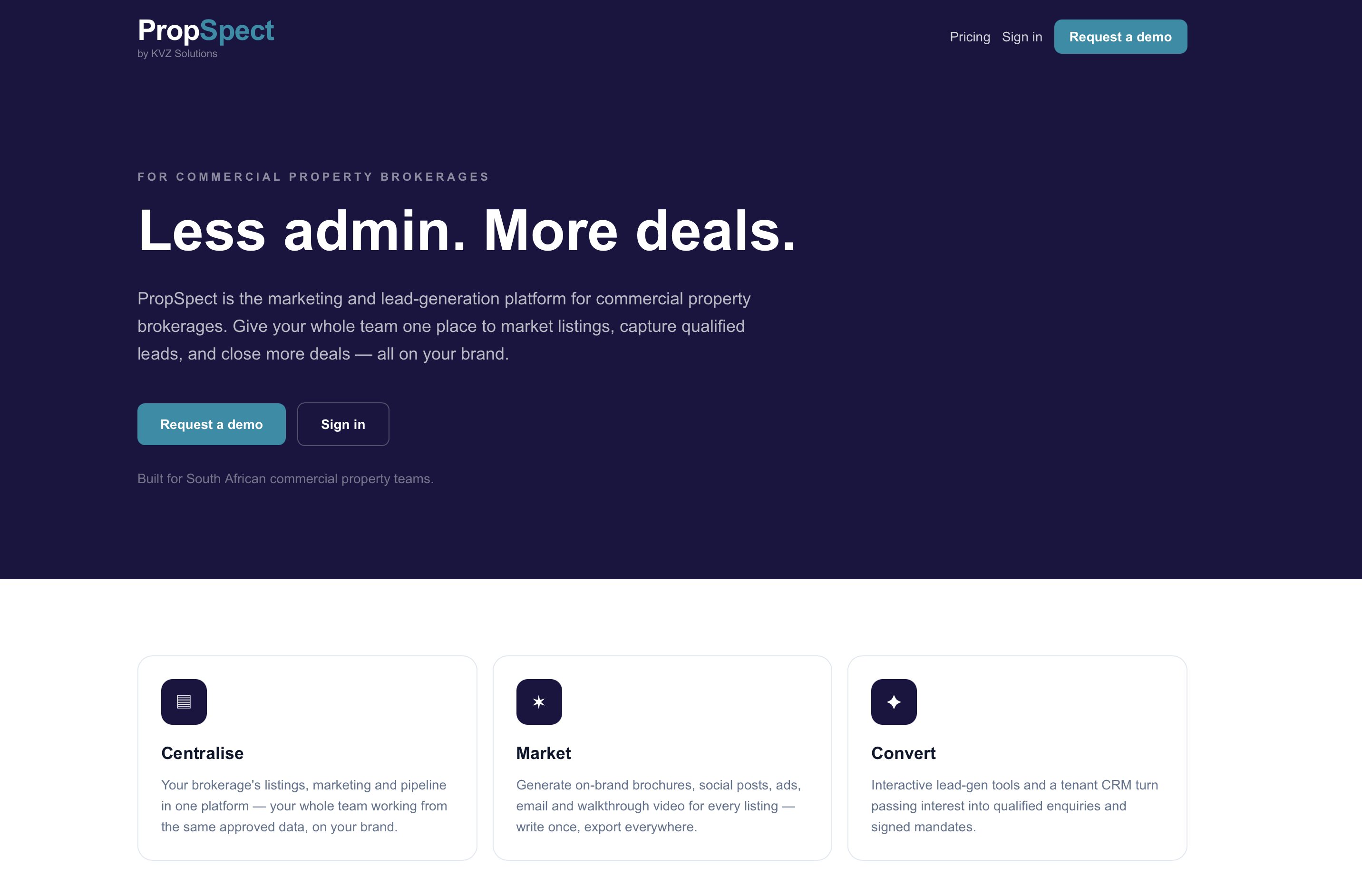 The Propspect platform — less admin, more deals
