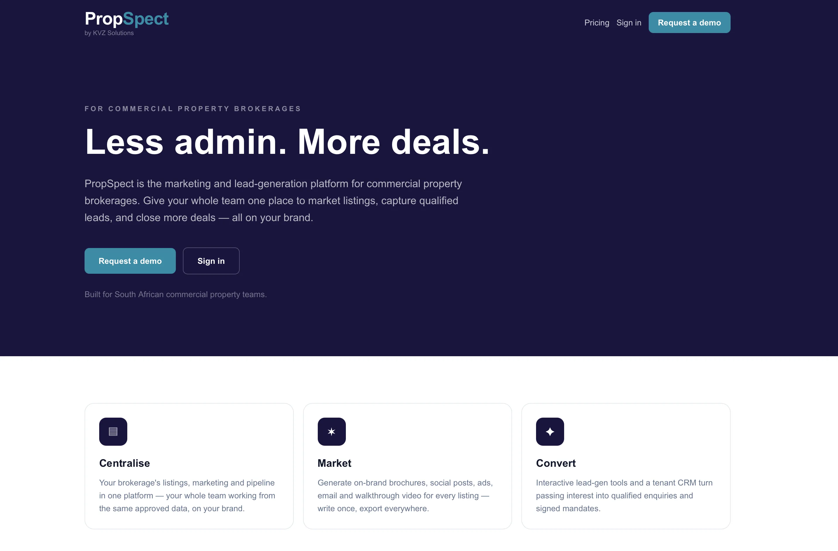 The Propspect platform — less admin, more deals